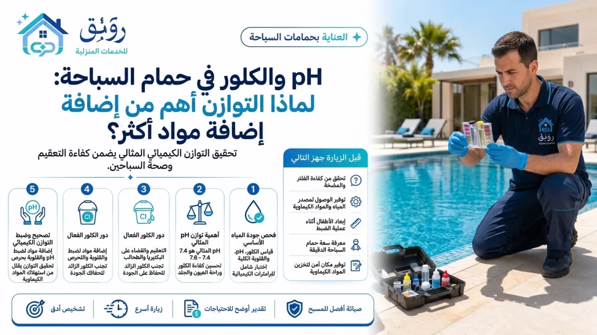 pH والكلور في حمام السباحة: لماذا التوازن أهم من إضافة مواد أكثر؟