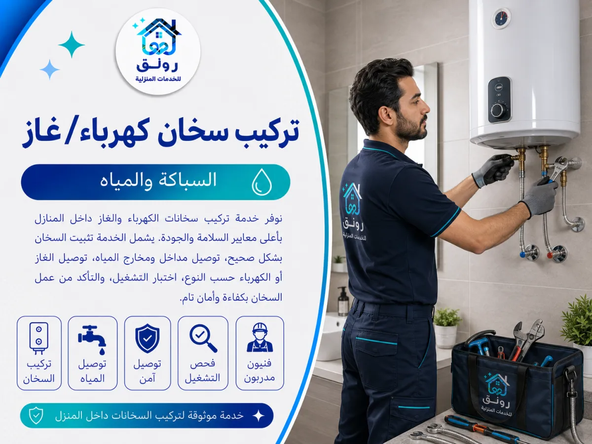 تركيب سخان كهرباء/غاز