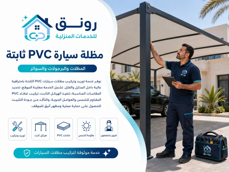 مظلة سيارة PVC ثابتة