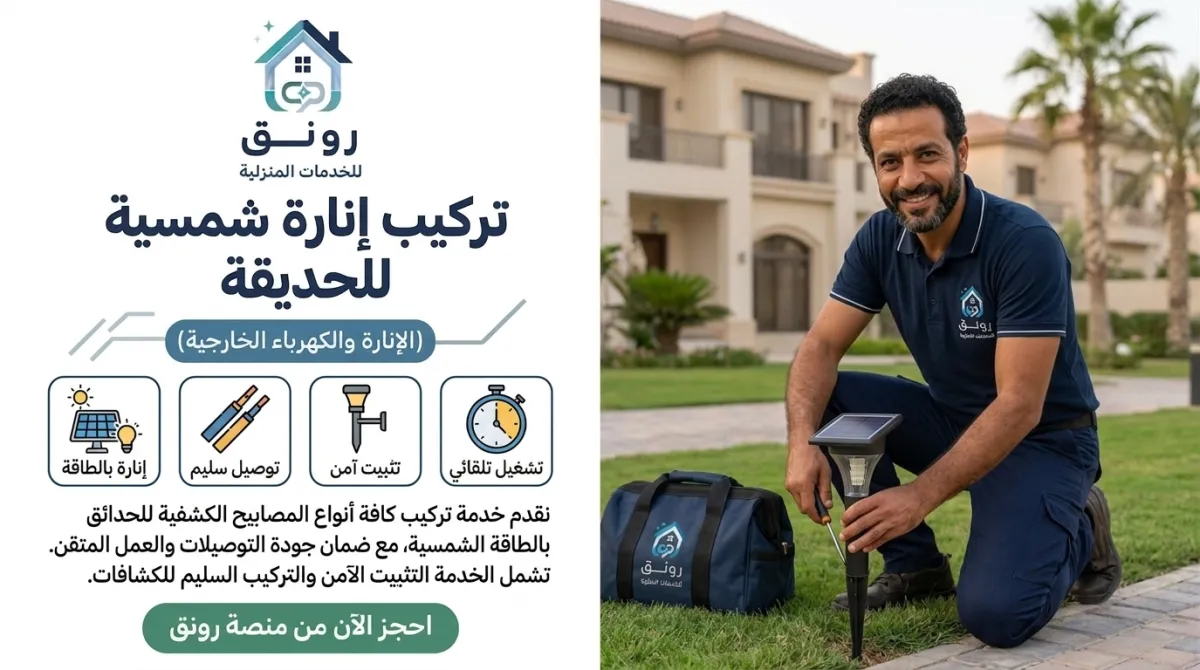 تركيب إنارة شمسية للحديقة - مصطفى النحاس