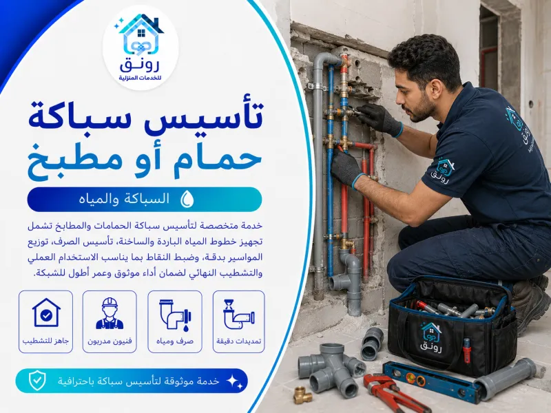 تأسيس سباكة حمام أو مطبخ
