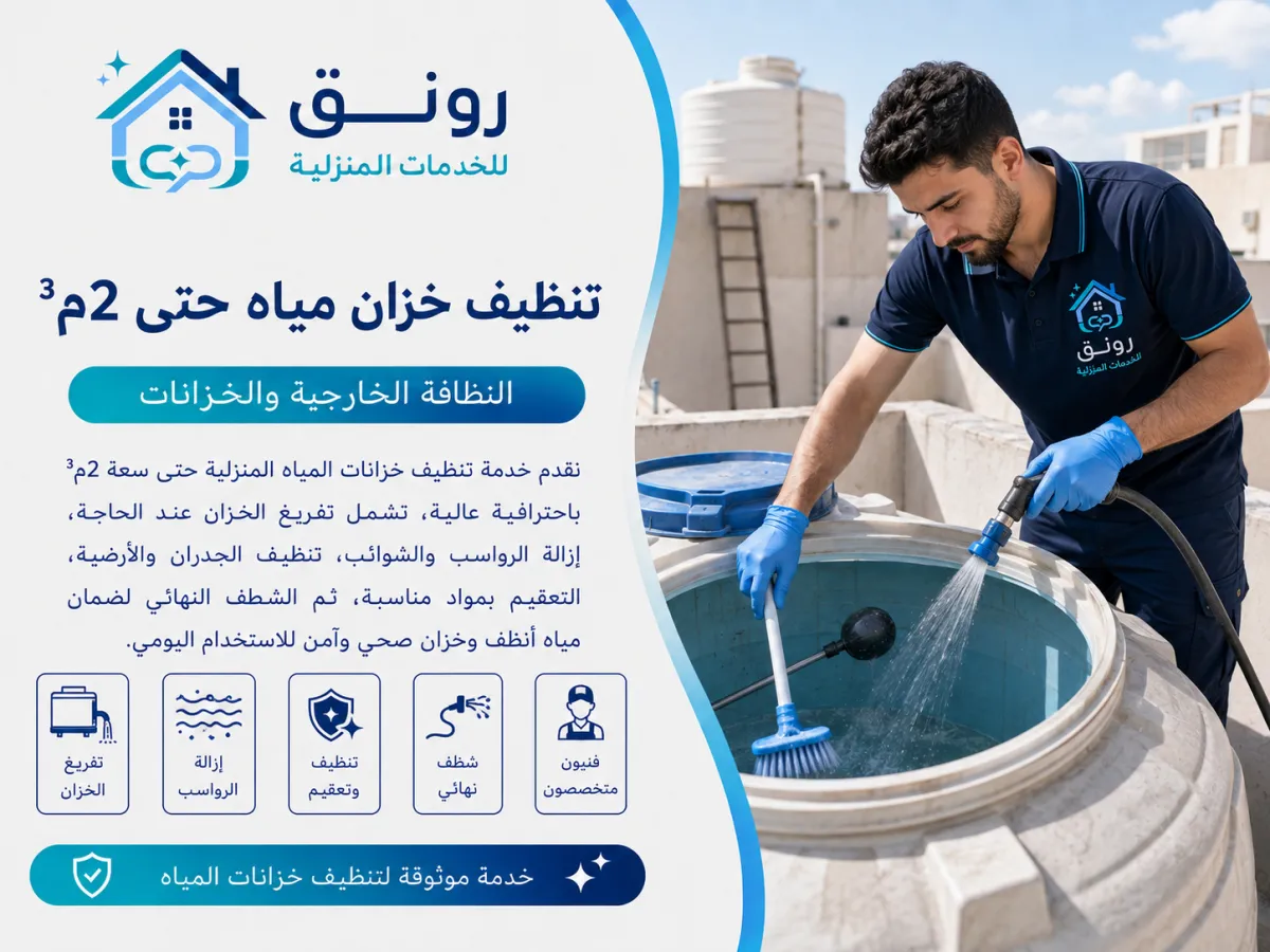 تنظيف خزان مياه حتى 2م³ - المستثمرين الجنوبية