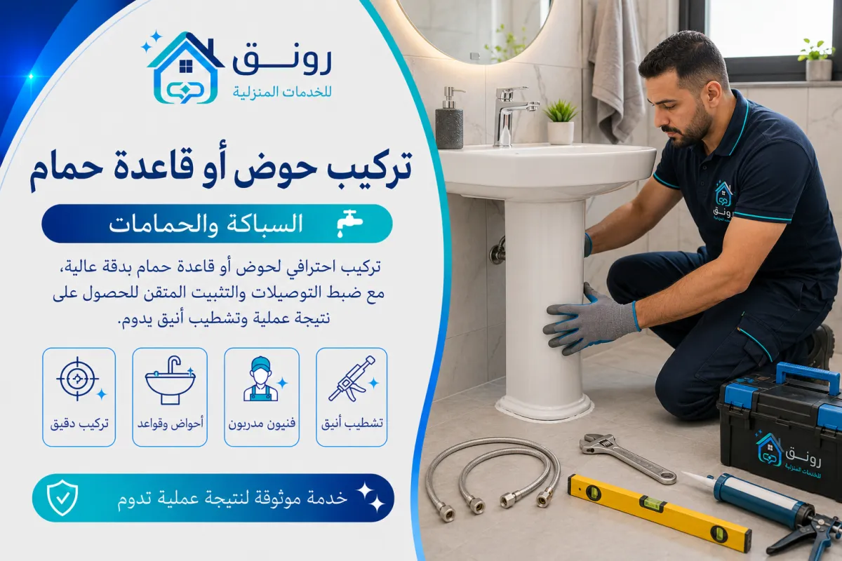 تركيب حوض أو قاعدة حمام