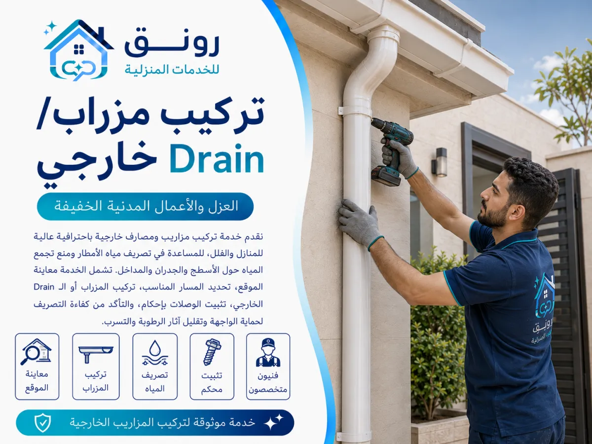 تركيب مزراب/Drain خارجي