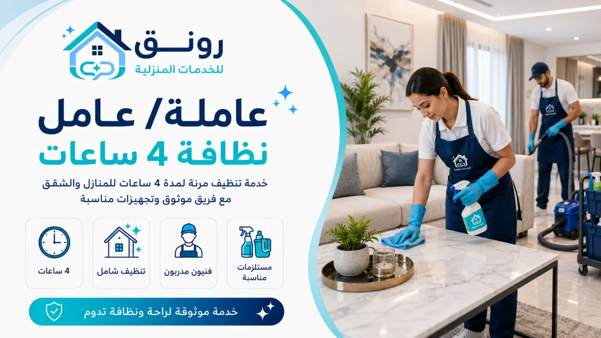 عاملة/عامل نظافة 4 ساعات - التجمع الثالث