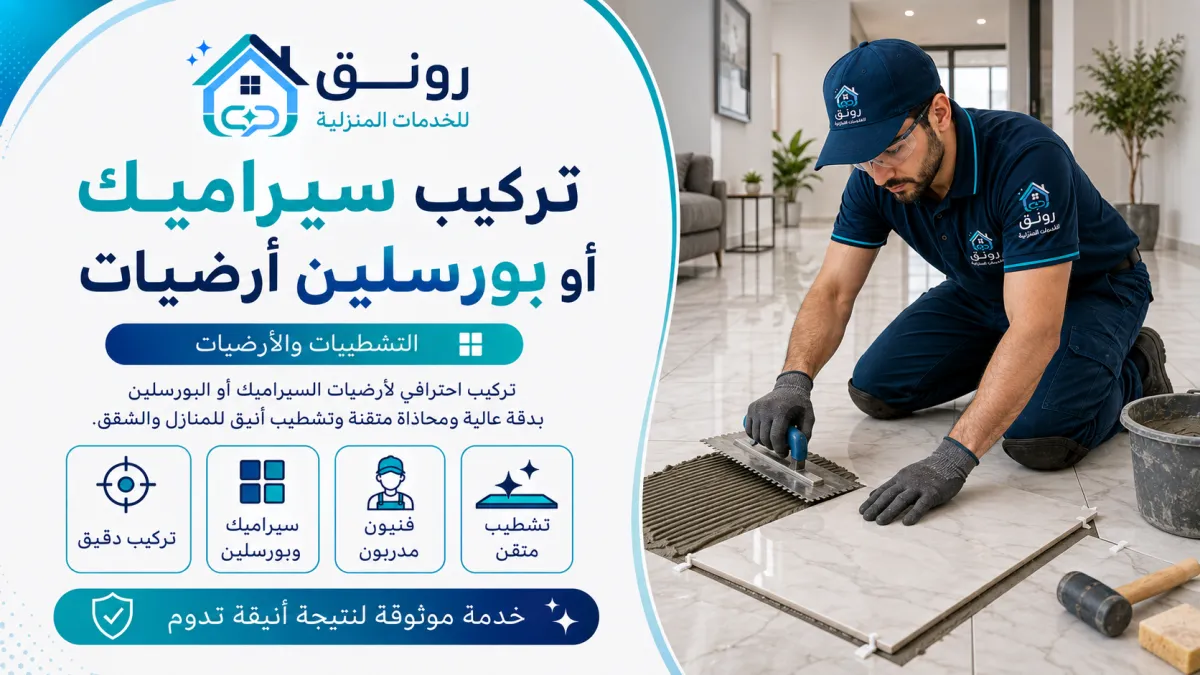 تركيب سيراميك أو بورسلين أرضيات